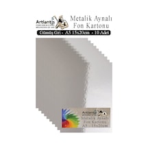 Metalik Aynalı Fon Kartonu 10 Lu A5 15x20 Cm 1 Paket Okul Sınıf Dekoratif Pırıltılı Folyo Kağıt Dekoratif Anasınıfı Kreş Gümüş