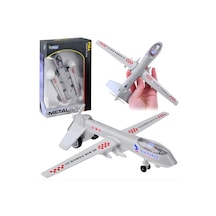 Oyuncak Uçak Çek Bırak - Diecast Işıklı Askeri Uçak