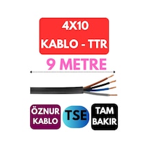 Öznur 4x10 Ttr Kablo Metre Seçenekli Siyah - 9 Metre