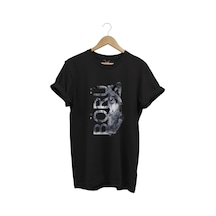 Türkiye Bozkurt Börü Yazısı Ve Kurt Baskılı %100 Pamuk Regular Fit Bisiklet Yaka Premium T-shirt Siyah