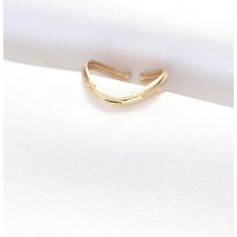 Yassı Gold Renk Ayarlanabilir Yüzük - Ebj240521w24319 Beyaz