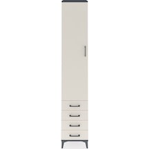 Hyperion Dolap 5 Raflı 4 Çekmeceli Tek Kapaklı 44x44x243 Antr... Antrasit
