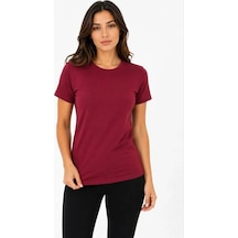 Gizers Giyim Basic Tişört Bisiklet Yaka Kısa Kol Günlük Yazlık Slim Fit T-shirt - Bordo