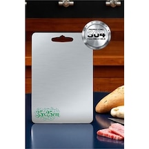 Kesim Tahtası - Profesyonel 304 Paslanmaz Çelik Doğrama Tahtası 35x25 Cm