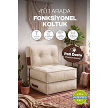 Reyo Pufymax Comfy Plus Koltuk Minder Modüler Yer Koltuğu Sırt Destekli Berjer 75x75x85cm Yıkanabilir Fermuarlı Krem Açık Krem