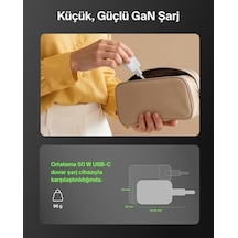 Smartprotect 2 Portlu Usb-c Şarj Cihazı 50 W, Çift Portlu Gan Şarj Cihazı, 1 M Usb-c Kablo Dahil, Macbook, İphone 17, İpad Pro, Chromebook, Galaxy S25 Ultra Ve Pixel 10 İçin Hızlı Şarj, Beyaz