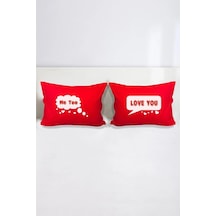 Love You - Me Too Pamuklu Çift Kişilik 50x70 cm Yastık Kılıfı Seti