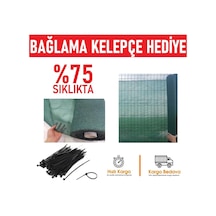 %75'Lik Gölgelik File - Bahçe Çit Filesi - Kelepçeli - Yeşil