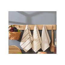 30x50 Cm Bambu Mutfak Havlusu Seti, 6 Adet Bej Renk Açık Gri
