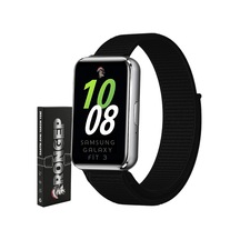 Samsung Galaxy Fit 3 İle Uyumlu Hasırlı Kumaş Kordon Terleme Yapmayan Cildi Tahriş Etmeyen Nefes Alabilir Yapılı Kademeli Cırt Cırt Tasarımlı Deformasyona Dayanıklı Rahat Kayış Çok Renkli