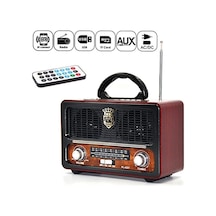 Şarjlı Nostaljik Retro Radyo Sd Kart Usb Bluetooth Fm Radyolu Taşınabilir Kablosuz Hoparlör M-111bt