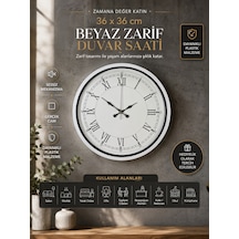 36 Cm Beyaz Roma Rakamlı Duvar Saati