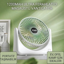 Coofbe Taşınabilir 3 Kademeli 1200mah Şarjlı Masaüstü Vantilatör Fan Ev Ofis Masaüstü Vantilatör