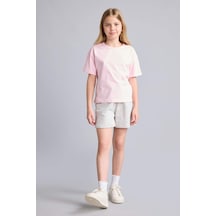 Defacto Elastik Bel Basic Gri Melanj Şort Kız Çocuk H8765a826hsgr210 Gri-gr210