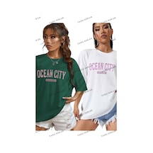 Startmore Ocean Cıty Baskılı Oversize Unisex Beyaz