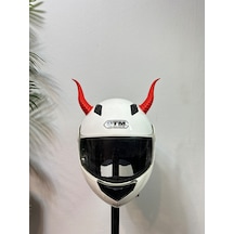 Motor & Motosiklet Kırmızı Boynuz Kask Dış Aksesuarı Diğer