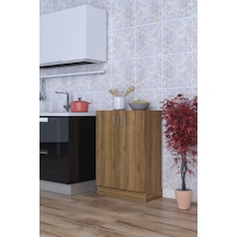 Masal Çok Amaçlı Dolap 2 Raflı 2 Kapaklı Mutfak Balkon Ceviz