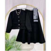 Lovie Moda Kadın Kapak Cepli Takım Siyah
