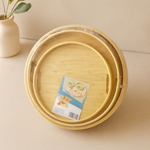 Bambu Ahşap Yuvarlak Tepsi Seti 30/35/38 Cm 3'lü Diğer