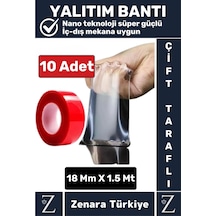 Premium Nano Teknoloji Güçlü Tamir Cam İç Dış Mekan Montaj Çift Taraflı Şeffaf Bant 1.5 Mt X 10 Adet