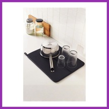 Bezos Siyah Renkli Ekstra Emici Bulaşık Kurutma Matı & Mutfak Tezgah Üstü Örtüsü 45x34 Cm Bty