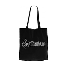 Sabaton Logo Vector Siyah Kanvas Bez Çanta Siyah