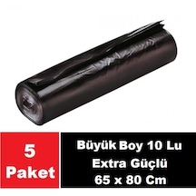 Sera Çöp Torbası Extra Güçlü Büyük Boy 65x80 Cm 5 X 10 Lu