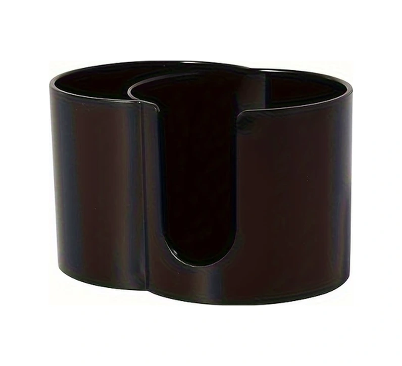 Xuweiwei Siyah 2 Bölmeli Yuvarlak Makyaj Temizleme Pedi Ve Kulak Çubuğu Saklama Kabı Siyah