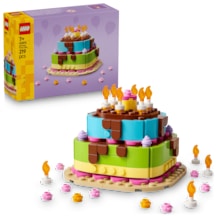 LEGO® Doğum Günü Pastası 40815 – 7 Yaş ve Üzeri Çocuklar için Mum İçeren Dekoratif Oyuncak Yapım Seti (219 Parça)