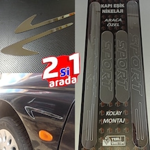 Ford Courier Sport Kapı Eşiği + Çamurluk Vent Krom