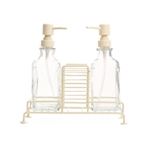 Stantlı Sıvı Sabunluk - Krem / Şeffaf - 500 Ml Çok Renkli