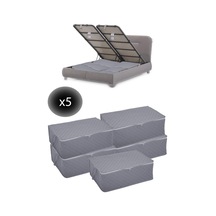 5 Adet Kapitoneli Bazaaltı Hurç 60x40x22 - Büyük Boy Baza Hurcu Antrasit Tela 60 X 40 Gri Tr Diğer
