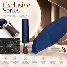 Aventus Exclusive Series - Otomatik Açılır Kapanır Tasarım Saplı Şemsiye Lacivert