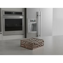 3d Baskı Organik Desenli Peçetelik Kokteyl Peçete Tutucu 12,5x12,5 Cm Delikli Peçete Standı - Bakır Çok Renkli