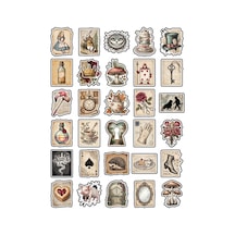30 Adet Vintage Harikalar Diyarı Sticker Seti - Scrapbook Ajanda Laptop Telefon İçin Çok Renkli