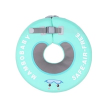 Mambobaby Emniyet Kemerli  Bebek  Yüzme Boyun Simidi  - Yeşil Çok Renkli