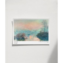 Çerçevesiz Poster Claude Monet Lavacourt'ta Seine Nehri'nde Gün Batımı