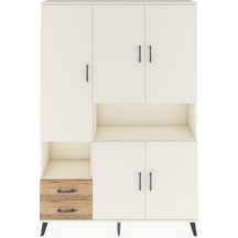 Arges Dolap 10 Raflı 2 Çekmeceli 5 Kapaklı 132x30x195 Aytaşı-aytaşı/çam Aytası/atlas Çam