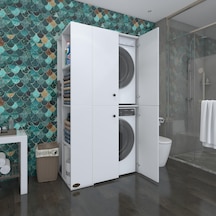 Kenzlife Çamaşır-Kurutma Makinesi Dolabı Kapaklı Foka Sol Byz 180*090*60 Banyo Arkalıksız