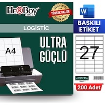 Herboy Hb-1027 70 X32,125 Mm A4 Baskılı Laser Etiket 200 Adet