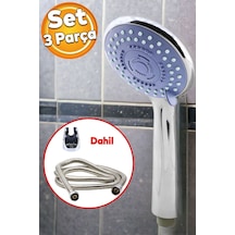 Duş Başlığı Tek Fonksiyonlu 3'lü Set Metalik Krom Kaplama Diğer