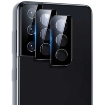 Noktaks - Samsung Galaxy Uyumlu Galaxy S21 Plus - Kamera Lens Koruyucu Cam Filmi - Siyah