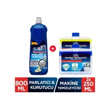 Finish Bulaşık Makinesi Parlatıcı Limon 800ml + Makine Temizleyici Sıvı 2 X 250 ml