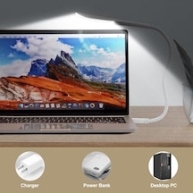 Usb Lamba, Kısılabilir Usb Işık, 2,8w Esnek Klavye Işığı, Pc Bilgisayar İçin, 14 Led İnci, 3 Kademeli Ayarlanabilir Parlaklık, Açma/kapama Dokunmatik Şalteri, D10 Usb Led Beyaz