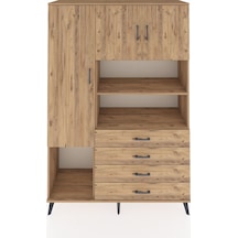 Hyperion Dolap 7 Raflı 4 Çekmeceli 3 Kapaklı 132x44x195 Çam-çam/çam Atlas Çam/atlas Çam