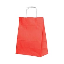 Burgu Saplı Kırmızı Kağıt Çanta 32X12X41 Cm - 25 Adet