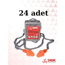 3mk-kt24 Çam Tipi Kordonlu Kulak Tıkacı 24 Adet
