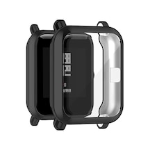 Amazfit Bip İçin Kılıf 360 Full Round Soft Silicone Siyah Bip İle Uyumlu Kılıf - Siyah Çok Renkli