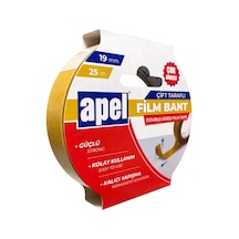 Çift Taraflı Film Bant Askılı Karton 19 Mm X 25 M Şeffaf