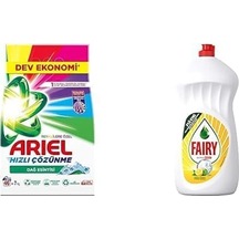 Ariel Aqua Pudra Dağ Esintisi Toz Çamaşır Deterjanı Renklilere Özel 7 Kg & Fairy Ultra Hızlı Sıvı Bulaşık Deterjanı Limon Ve Limonu, 1500 Ml